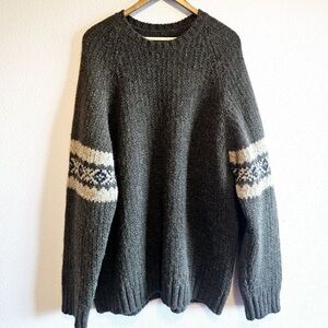 Abercrombie& Fitch Vintage Men’s 100% Wool Sweater Large L XL Olive Green